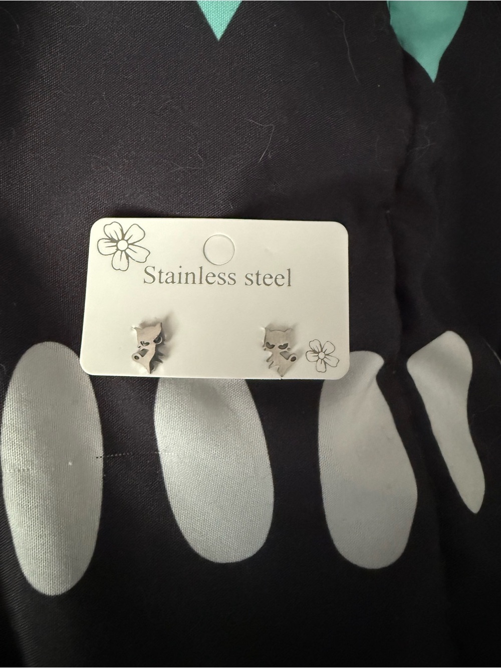 Stainless Steel Cat Stud Earrings
